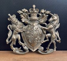 Ornamento da parete stemma barocco rilievo da parete leone cavallo corona ornamento stile antico decorazione