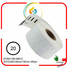 Etichette adesive per DYMO 99012 S0722400  LABELWRITER 400 450 260pz 20 Rotoli