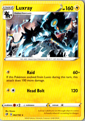 Luxray 062 192 - non-holo, deck