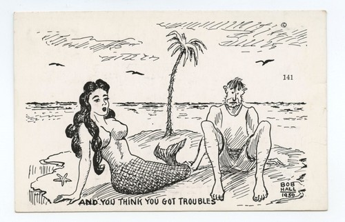 Mermaid and man island - mermaid,