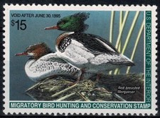 1994 STATI UNITI USA PERMESSO DI CACCIA - ANATRA RED BREASTED MERG. - 1 V. MNH M