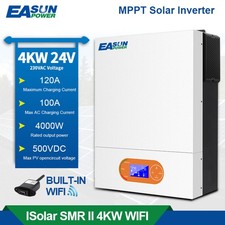 Inverter Solare 4000W 24V Off Grid Inverter MPPT 60-450Vdc Caricabatterie BMS DE
