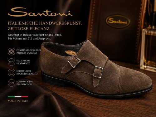 Santoni doppelmonk navy scarpe - doppelmonk,