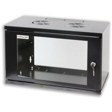 Armadio rack 19" da muro 10 Unità 10HE Nero RAL 9005 prof. 400 mm assemblato