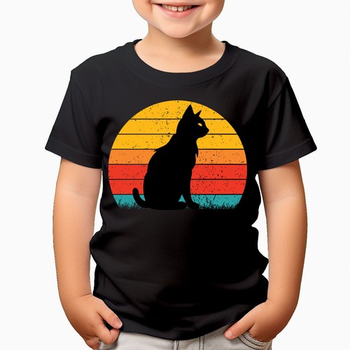 Shirt gatto tramonto gattino - t-shirt,