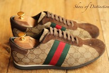 Scarpe da ginnastica Gucci GG Monogram marrone pelle scamosciata tela uomo UK 6 US 7 EU 40