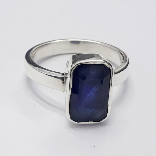 Anello zaffiro blu - , argento