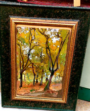 PITTORE  -GIUSEPPE PENNASILICO 1861-1940 ' BOSCO GIALLO  ' GENOVA