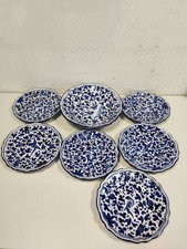 Set di 6 Piatti da Dessert con 1 Centrotavola Fondo "Deruta" Vintage Anni '60