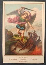 D7 ANTICO Santino Holy Card IXLOGRAFIA SAN MICHELE ARCANGELO S. MICHEL S. MIGUEL