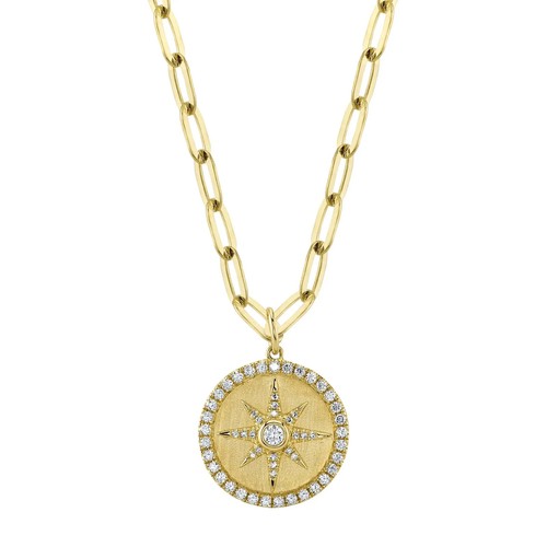 14k oro giallo diamante - oro, stella