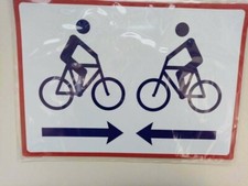 Ciclabile doppio senso, targa bici, segnale [Editoriale] Come Nuovo