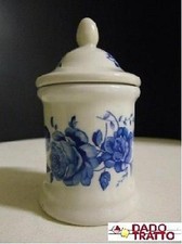 PICCOLO VASETTO PORTA SPEZIE CAPODIMONTE  BIANCO E BLU