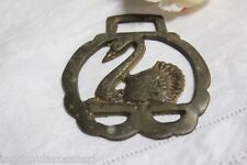 ANTICO FINIMENTO PER CAVALLO IN OTTONE CON CIGNO VINTAGE BRASS SWAN 900
