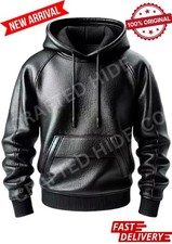 Felpa con cappuccio uomo pelle