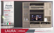 Parete attrezzata con vetrina - attrezzata,