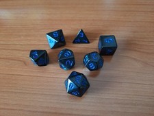 Set 7 Dadi D&D Nero/Blu