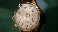 CHRONOGRAPH WATCH SUISSE ROMONT CRONOGRAFORO PLACCATO ORO FUNZIONANTE