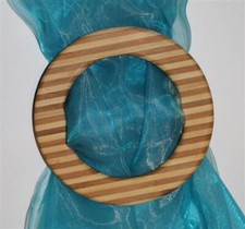 Ferma Tende Tondo 16 CM Ø Bambù Titolare Del Sipario Legno Spange 2-farbig