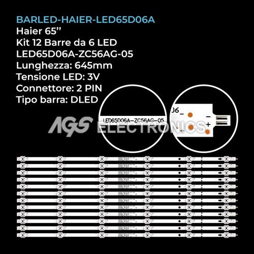 Kit barre strip led - barre, 6
