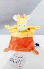 Doudou plat girafe - plat, jaune