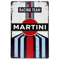 Insegna Targa Vintage Racing Team Martini 30x20cm in Metallo