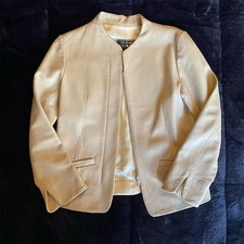 Pelleteria GABI Firenze giacca sartoriale donna panna taglia 40 ecopelle