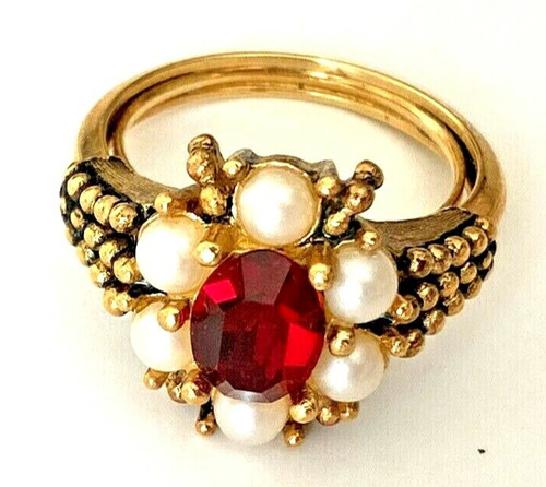 Superbe bague fleur - fleur, signé