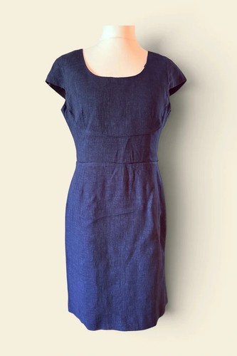 Abito midi hobbs 100 lino - hobbs, blu