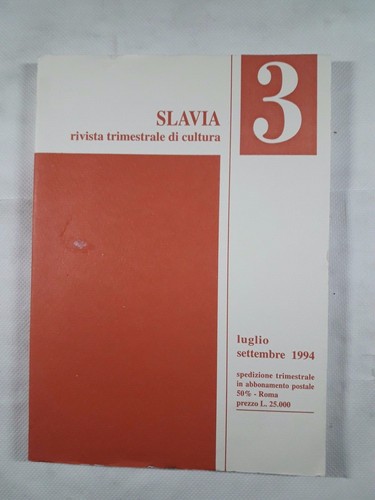Slavia rivista cultura 3 - rivista, n.3