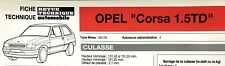 1)Fiche Technique Automobile R.T.A (RTA) ; OPEL " Corsa 1.5 TD " 