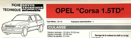 Fiche technique automobile - technique,