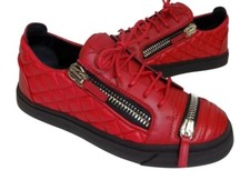 GIUSEPPE ZANOTTI NEW DYLAN QUILTED ZIP LEATHER TRAINER FLAT SHOES SNEAKER PELLE 