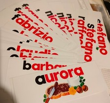 Nutella - adesivi Nomi - menù a tendina
