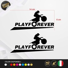 Coppia Adesivi Motocross Play Forever Tuning Casco Gare