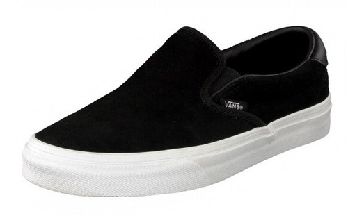 Vans slip suede nero - on,