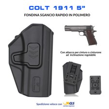 Fondina in Polimero per Colt 1911 5" sgancio rapido cintura polizia militare 