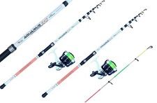 Combo 2 Canne Bolentino 2 Mulinelli Filo Pesca Mare Fragolino Seppie Aquarius