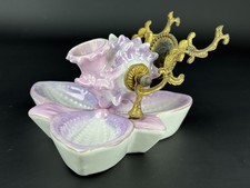 Antico Calamaio Francese A Conchiglia In Porcellana E Bronzo XIX Sec. Parigi