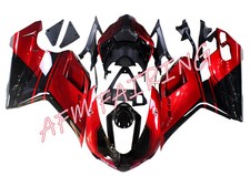 Kit Carena Corpo Iniezione ABS Rosso Candy Nero per Ducati 848/1098 2007-12