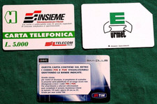 3 schede telefoniche SPERIMENTALI   INSIEME TELECOM SERIE E URMET  PINK PUNK TIM