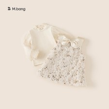 Set abito invernale principessa bambina con paillettes e tulle da 3 a 8 anni