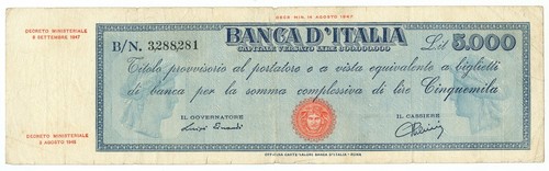 5000 lire titolo provvisorio - titolo,