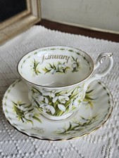 Royal Albert Tazza Tè Porcellana Collezione "Flower Of The Month Gennaio"