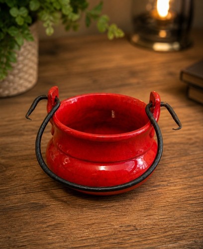 Vaso rosso ceramica con - rosso,