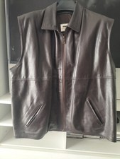 gilet pelle marrone Conbipel