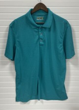 Polo sportiva Pro Tour uomo blu brillante turchese golf testurizzata taglia L large