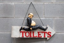 Targa in Resina Toilets (bagno) Vintage da appendere