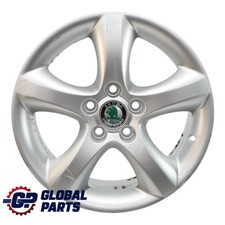 Skoda Fabia 5J cerchio alluminio argento 5 raggi 15" ET:43 6J 5J0601025A