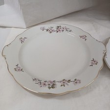  Piatto vassoio Laveno Verbano fiori di pesco oro porcellana